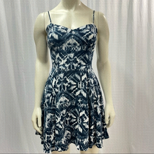 AEROPOSTALE Blue and White Geometric Mini Dress Size Small